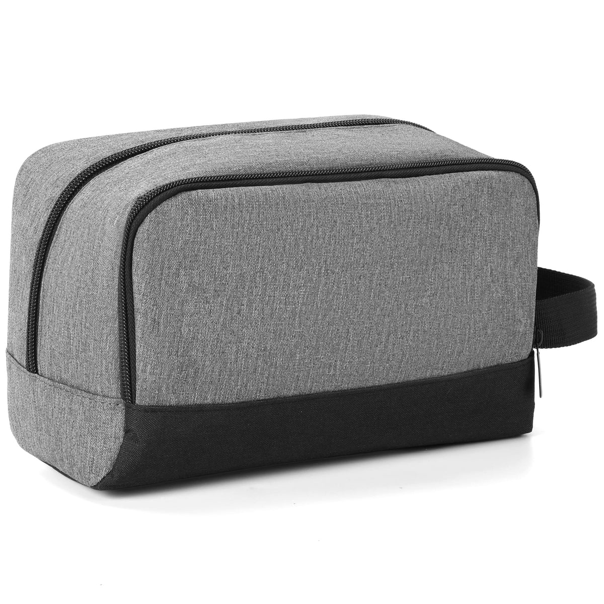 Trousse de toilette Elviros grise et noire vue avant avec fermeture éclair