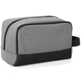 Trousse de toilette Elviros grise et noire vue avant avec fermeture éclair