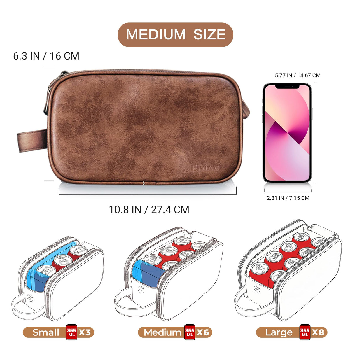 Trousse de toilette Elviros sur un fond de salle de bain