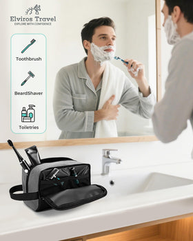 Trousse de toilette Elviros suspendue avec produits de toilette à l'intérieur