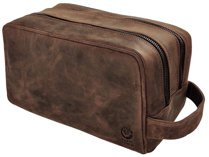 Trousse de toilette en cuir pleine fleur RUSTIC TOWN vue de face
