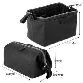 Trousse de toilette KomalC ouverte montrant l'intérieur spacieux