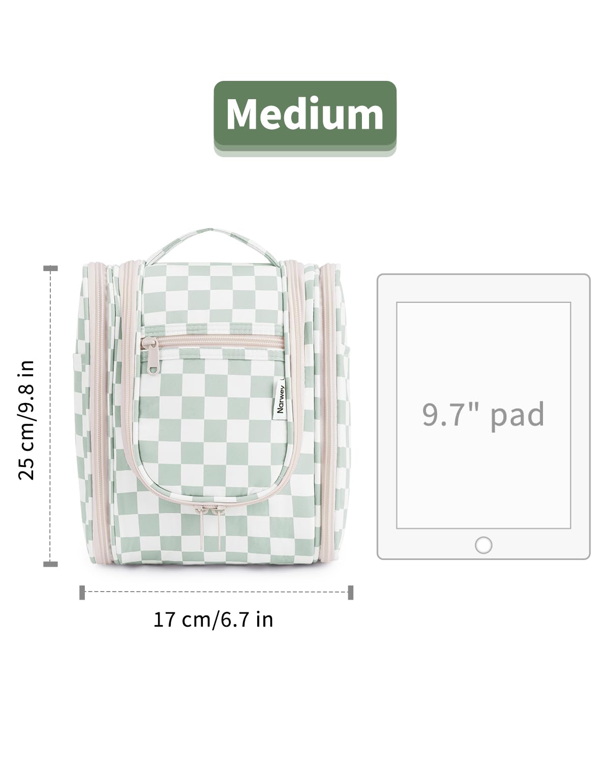 Trousse de toilette Narwey compacte et légère sur une valise