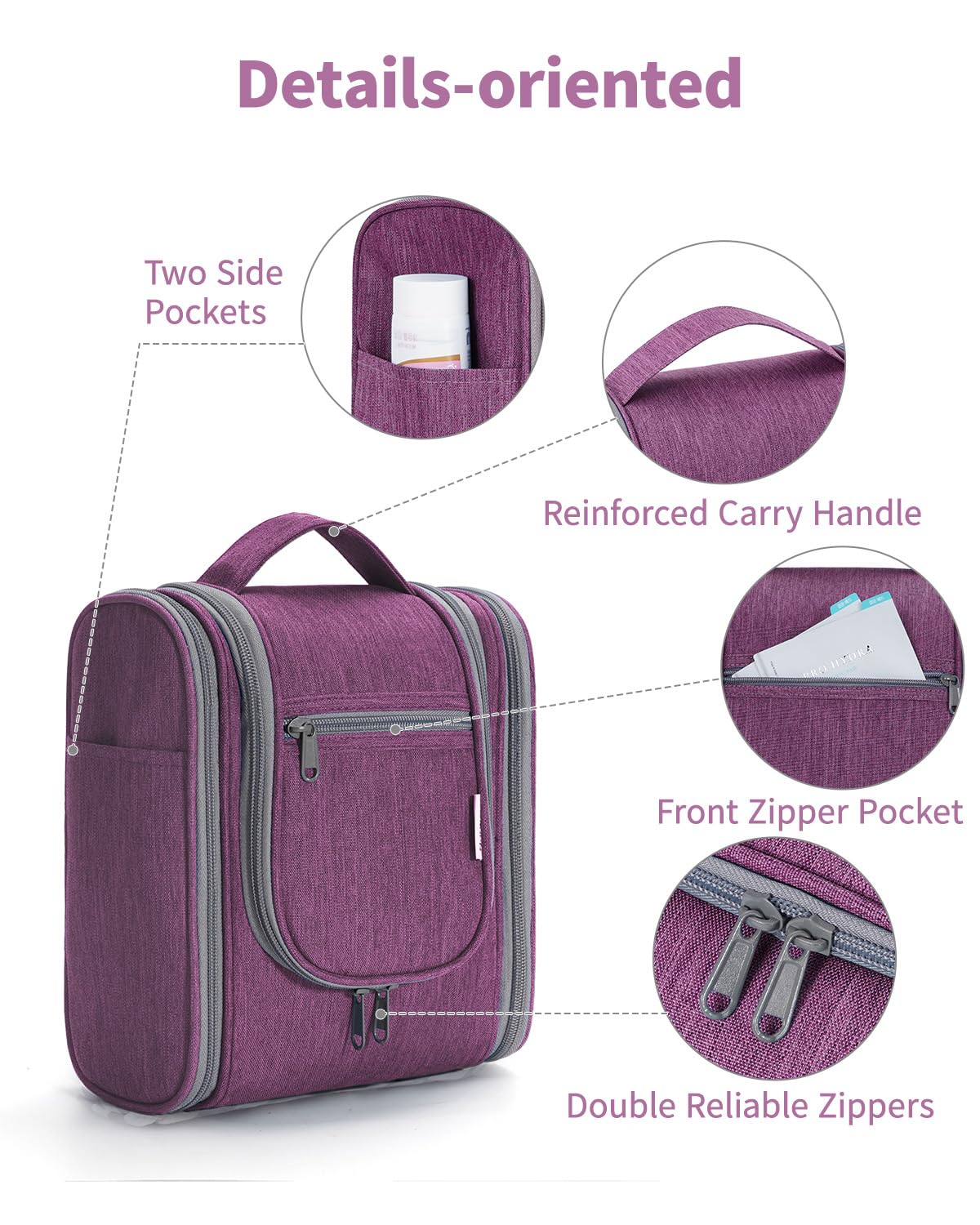 Trousse de toilette Narwey dans une valise ouverte