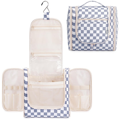 Trousse de toilette Narwey modèle grise à carreaux vue avant
