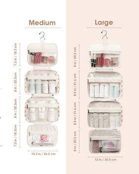 Trousse de toilette Narwey ouverte avec plusieurs compartiments