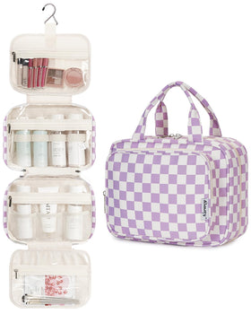 Trousse de toilette Narwey ouverte montrant les 4 compartiments