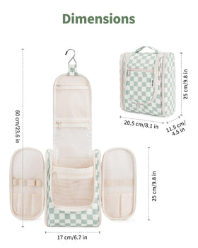 Trousse de toilette Narwey ouverte sur un comptoir de salle de bain