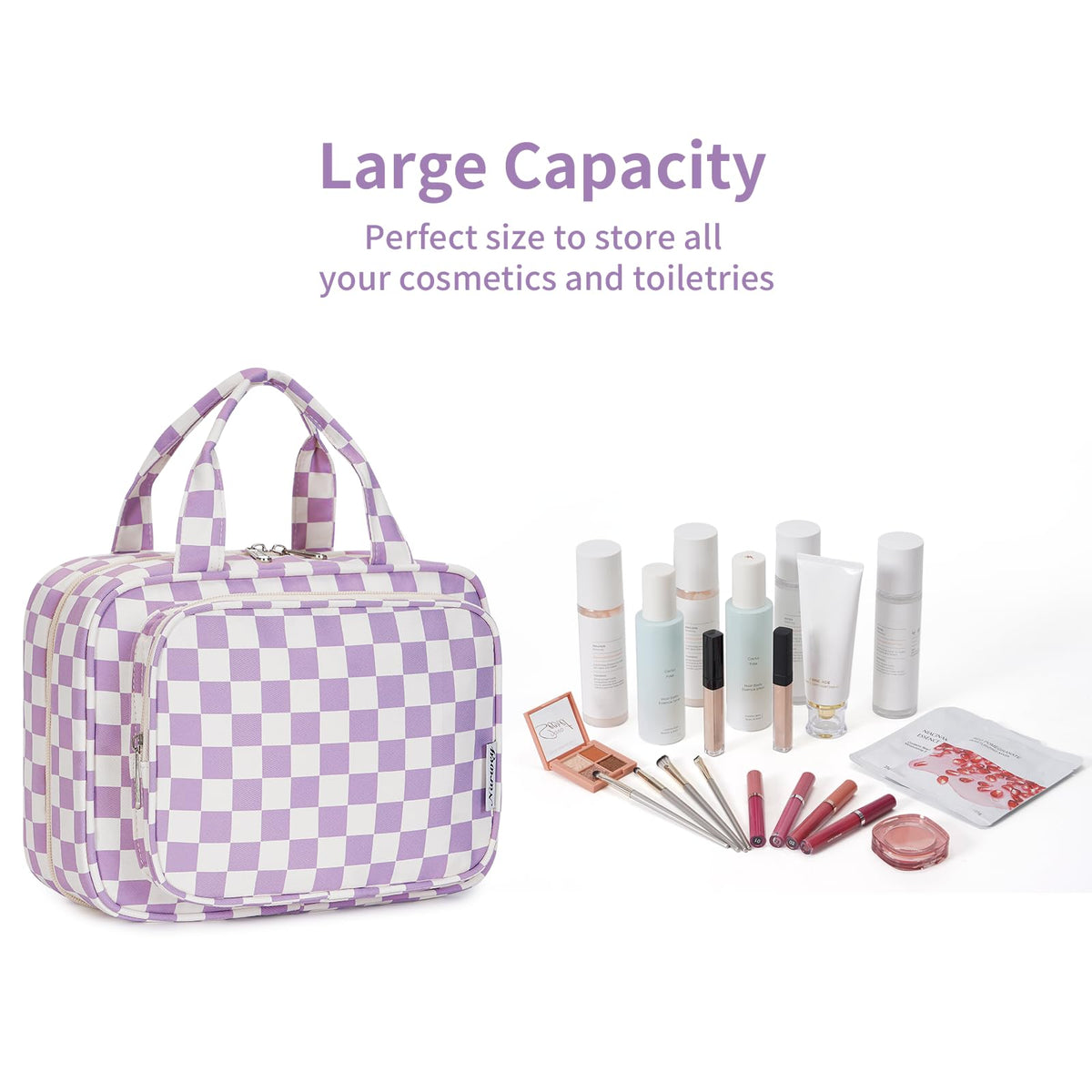 Trousse de toilette Narwey pliée sur une surface plane