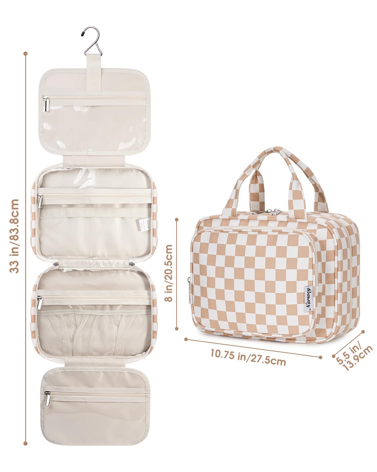 Trousse de toilette Narwey pliée, vue de dessus