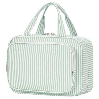 Trousse de toilette Narwey rayée verte menthe vue de face