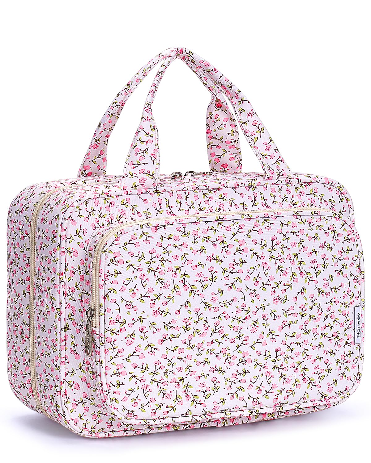 Trousse de toilette Narwey rose fleurs vue avant