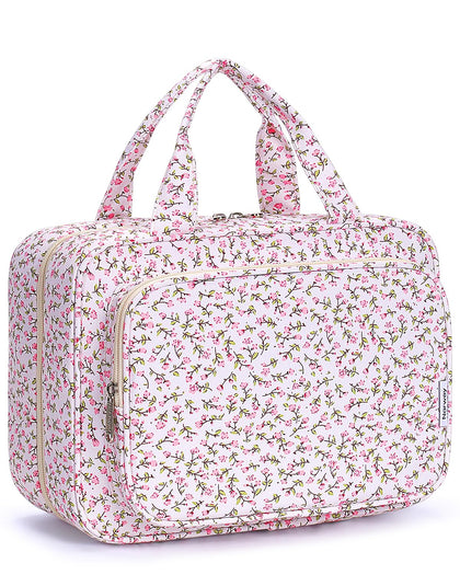 Trousse de toilette Narwey rose fleurs vue avant