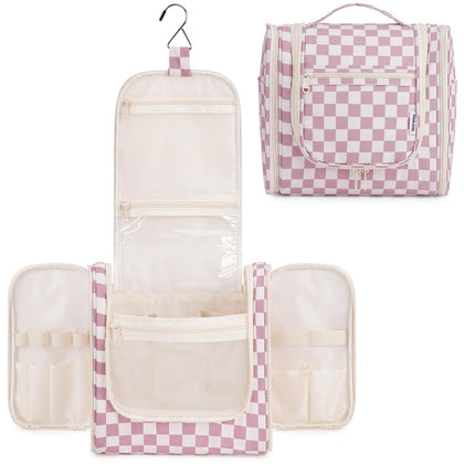 Trousse de toilette Narwey rose poudré vue avant avec crochet