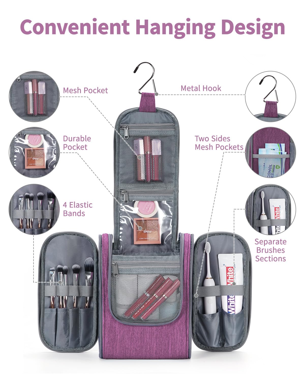 Trousse de toilette Narwey suspendue sur un crochet