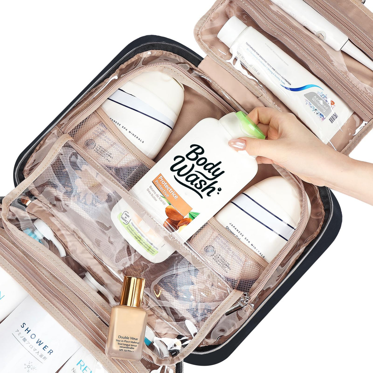 Trousse de Toilette NISHEL avec produits de beauté à l'intérieur