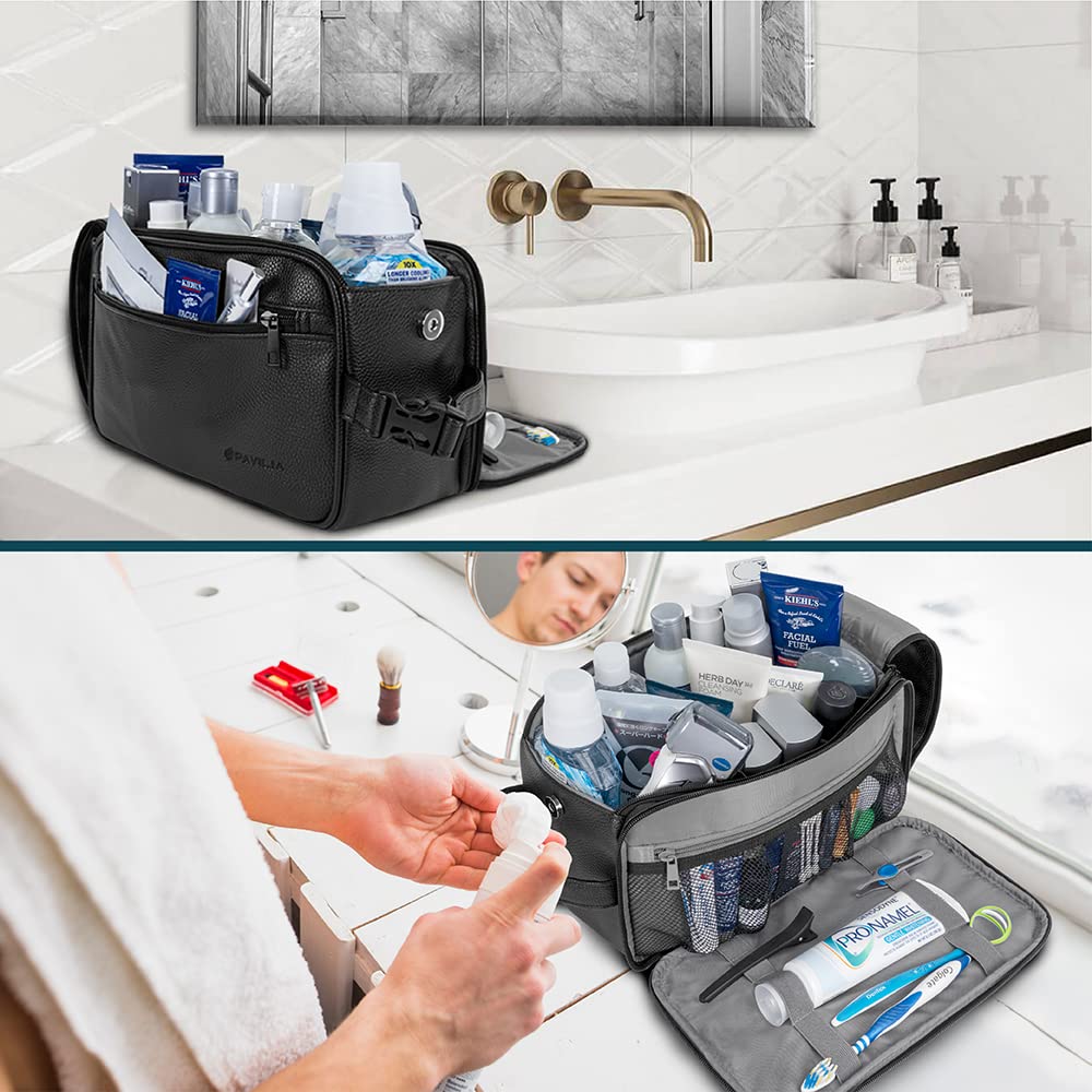 Trousse de toilette PAVILIA avec accessoires de rasage à l'intérieur
