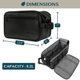 Trousse de toilette PAVILIA en cuir PU noir, vue latérale