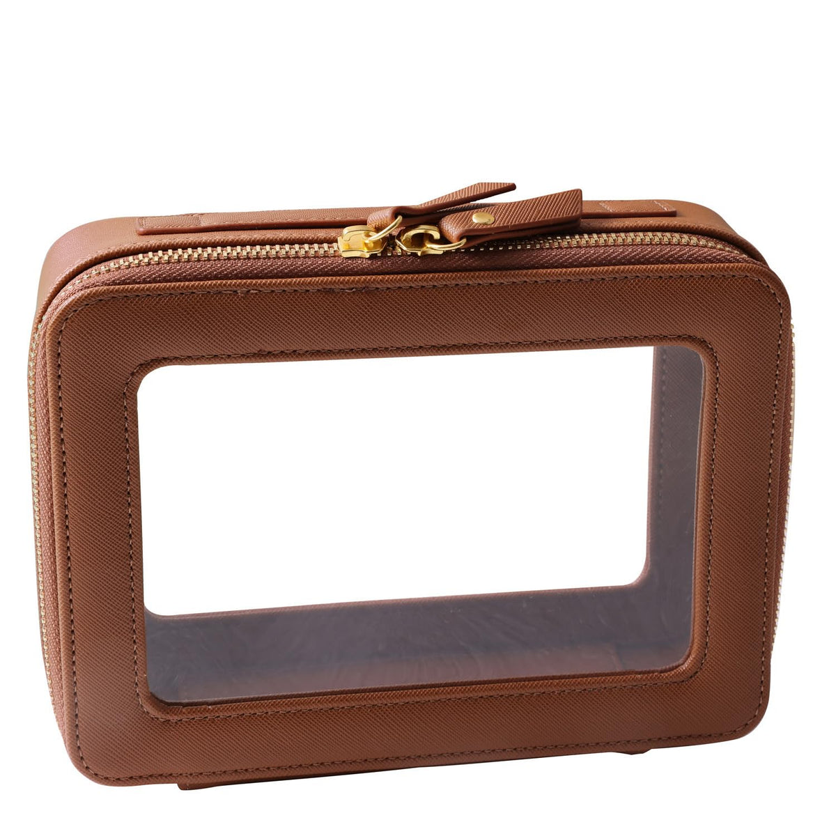 Trousse de Toilette SANHECUN vue avant en cuir PU marron