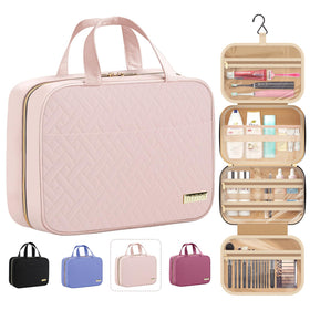 Trousse de toilette suspendue HOTOR couleur rose pâle vue avant