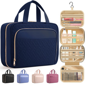 Trousse de toilette suspendue HOTOR modèle bleu foncé vue de face