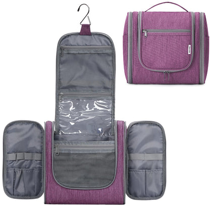 Trousse de toilette suspendue Narwey grande modèle violet foncé vue de face