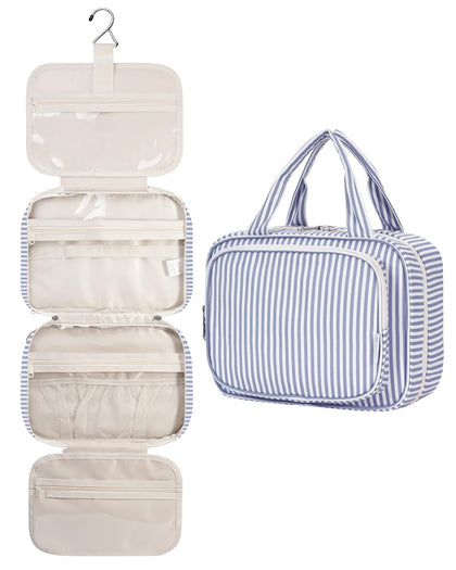 Trousse de toilette suspendue Narwey vue avant avec rayures grises