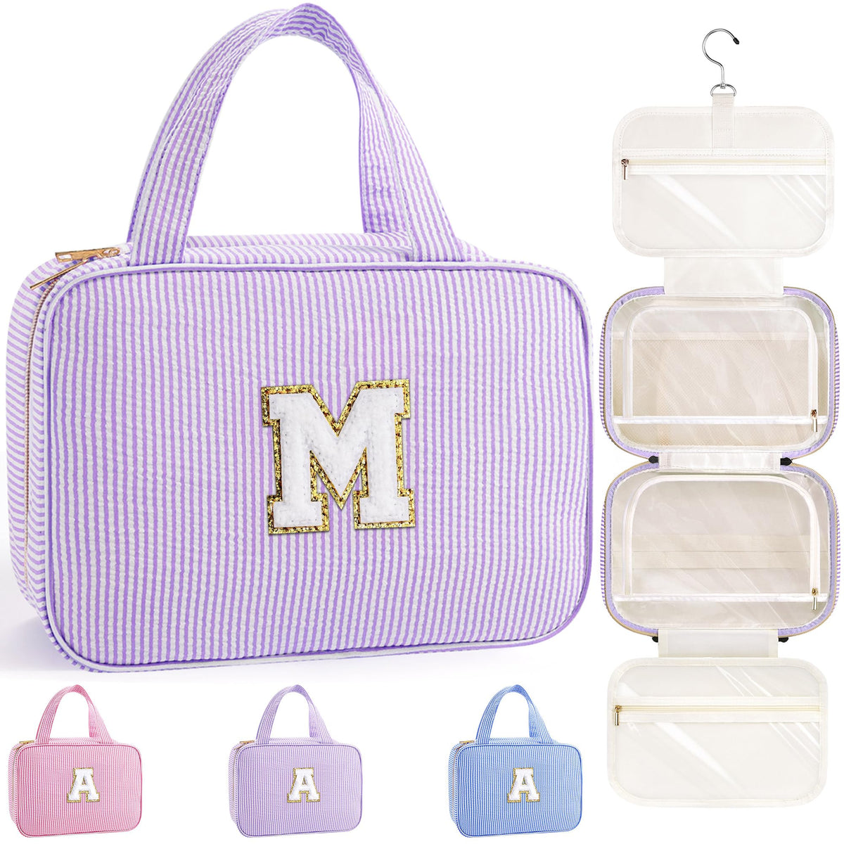 Trousse de toilette suspendue TOPEAST vue avant, couleur violet