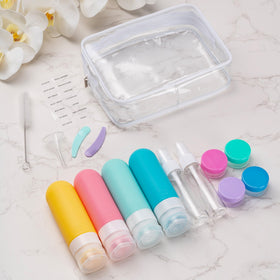 Trousse de toilette transparente avec flacons de voyage MODENGKONGJIAN