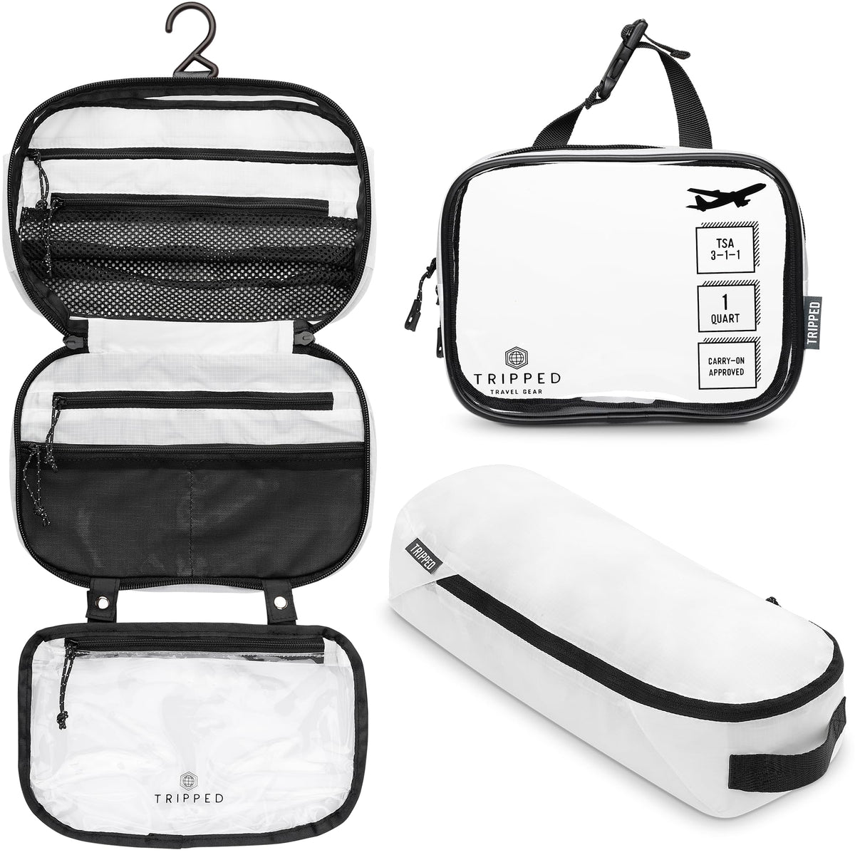 Trousse de toilette TRIPPED ensemble de 3 pièces vue de face