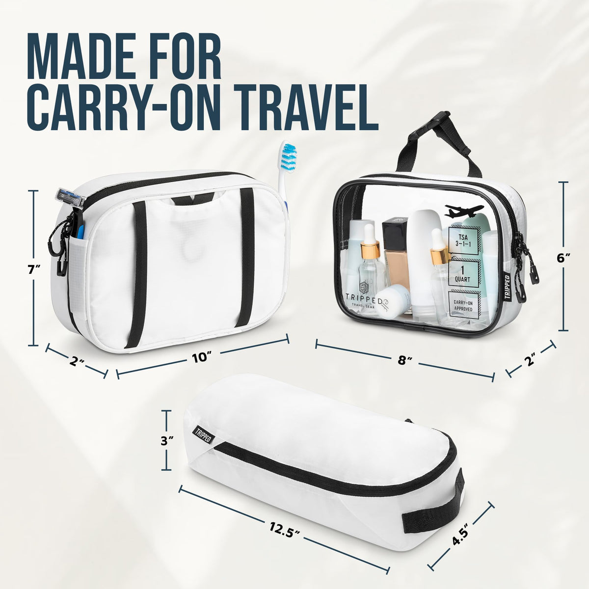 Trousse de toilette TRIPPED pliée pour transport
