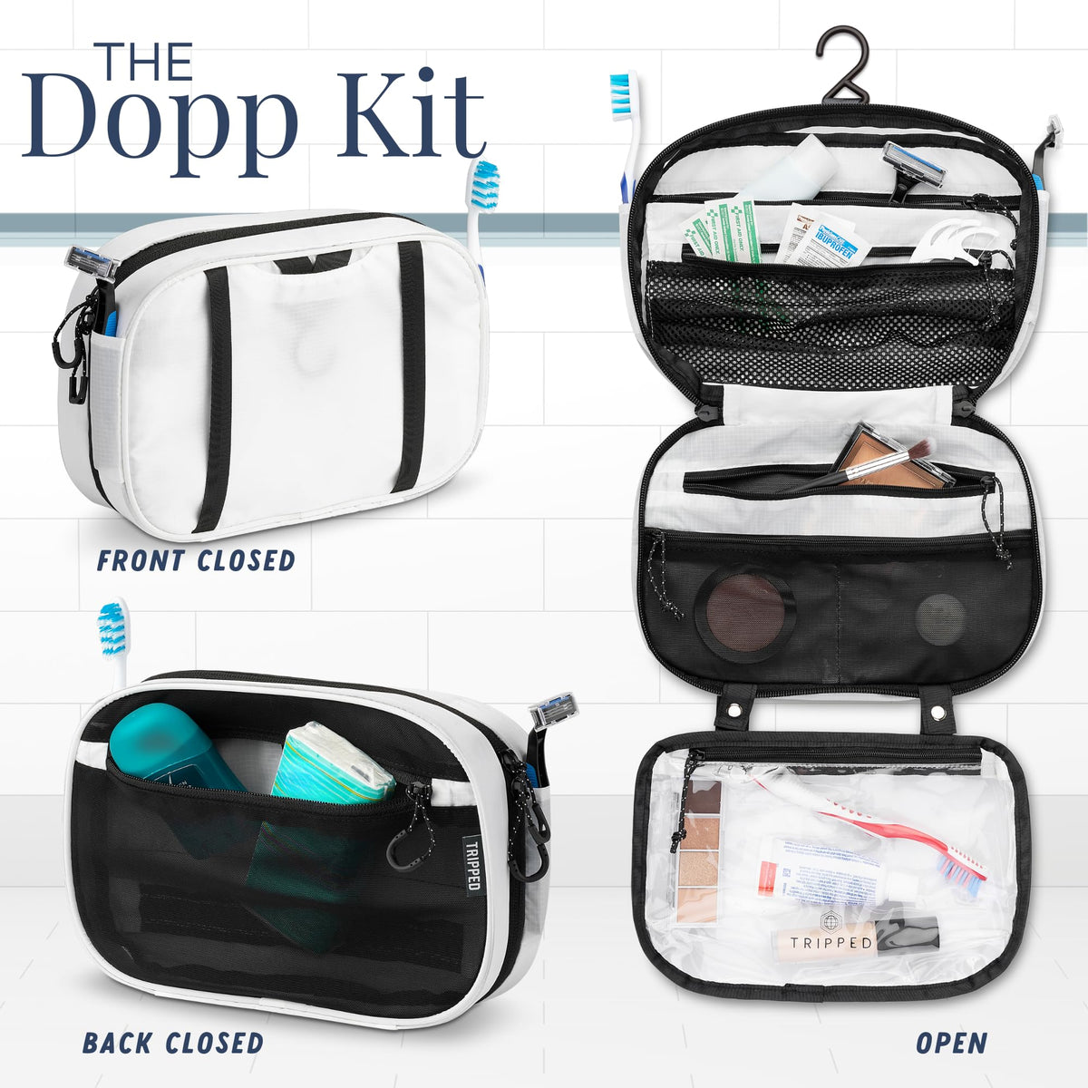 Trousse de toilette TRIPPED suspendue avec liquides