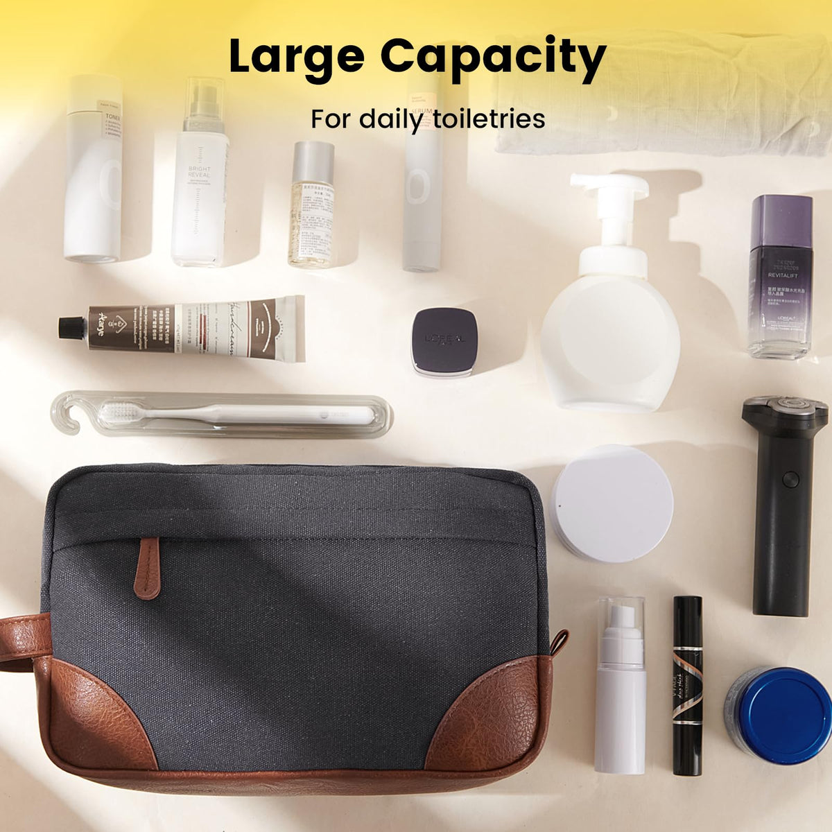 Trousse de toilette Vorspack fermée montrant le design élégant