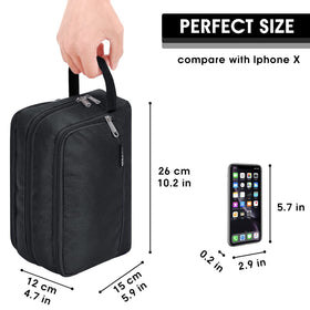 Trousse de toilette WANDF ouverte montrant l'intérieur spacieux