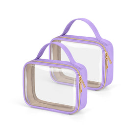 Trousse de toilette Wedama approuvée TSA en PVC transparent, vue de face