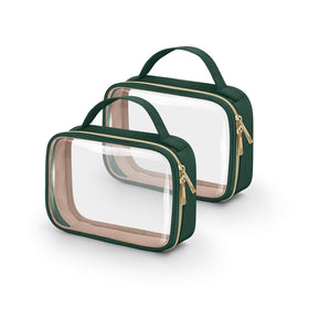 Trousse de toilette Wedama transparente vue avant avec poignée