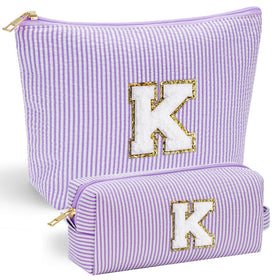 Trousse de toilette YOOLIFE en rose avec lettre personnalisable