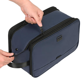 Trousse de toilette ZEEMO vue de côté avec poches intérieures