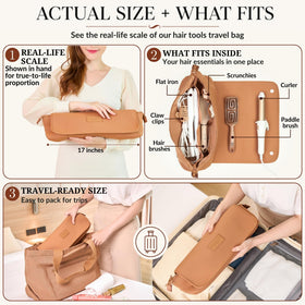 Trousse de voyage BAREFOOT CARIBOU ouverte avec outils capillaires
