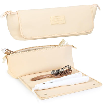 Trousse de voyage BAREFOOT CARIBOU pour outils capillaires en ivoire, vue de face