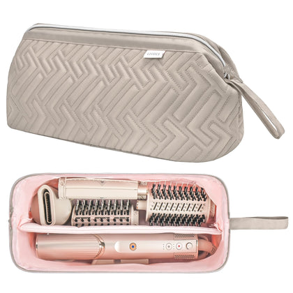 Trousse de voyage Leudes pour outils capillaires, couleur camel, vue de face