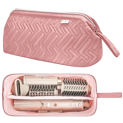 Trousse de voyage Leudes pour outils capillaires vue avant en rose foncé