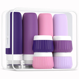 Trousse de voyage Mrsdry avec 4 flacons en silicone et 4 pots de crème
