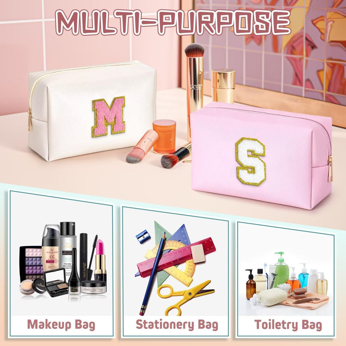 Trousse de voyage TOPEAST sur un fond de valise