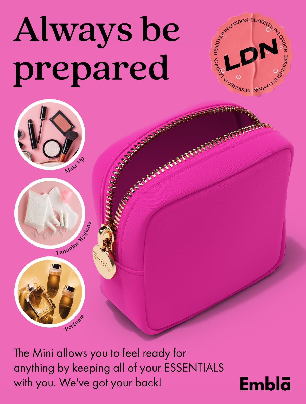 Trousse Embla utilisée comme pochette à main