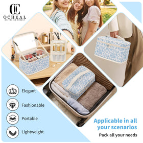Trousse OCHEAL sur une table avec des produits de beauté