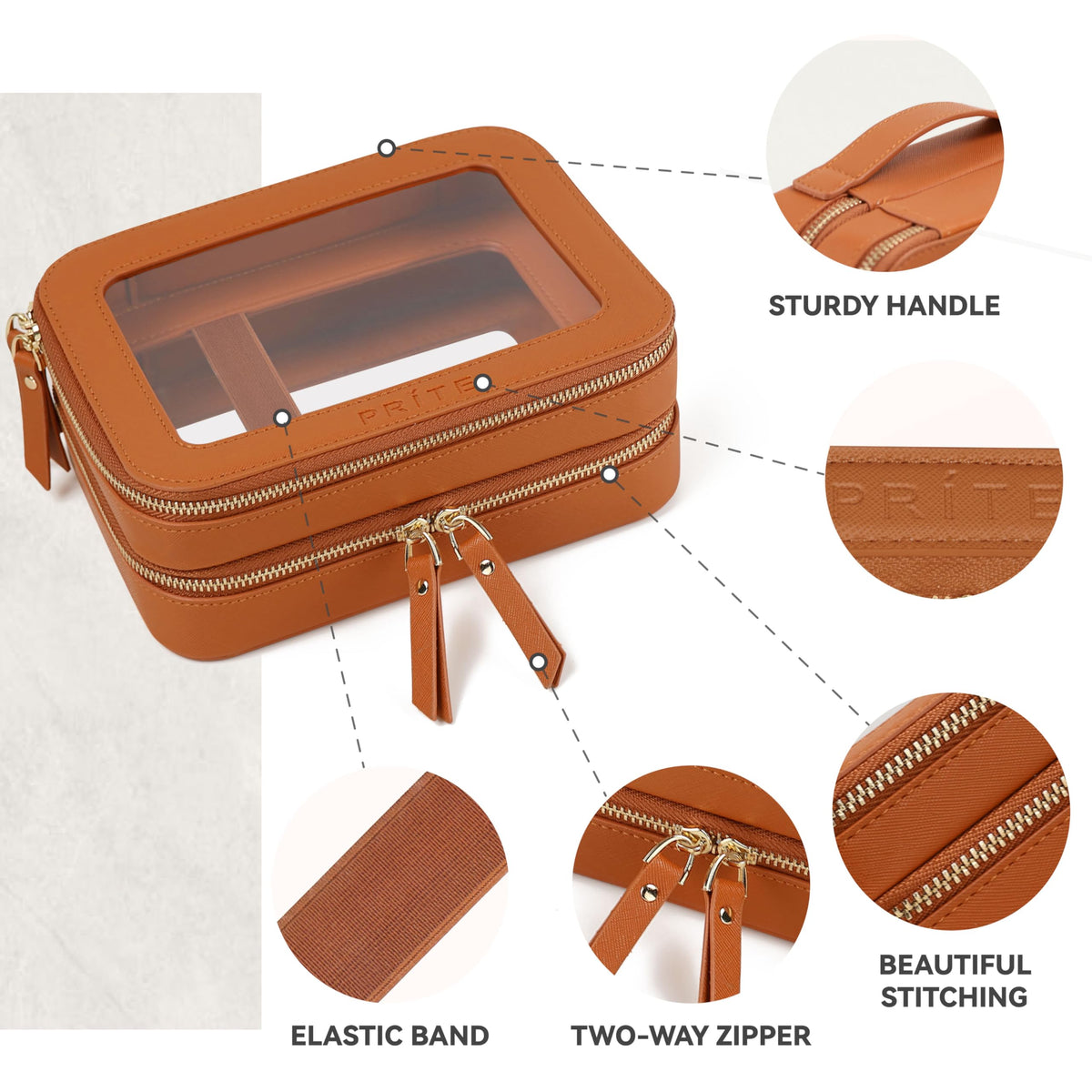Trousse Prite sur une table avec des produits de beauté