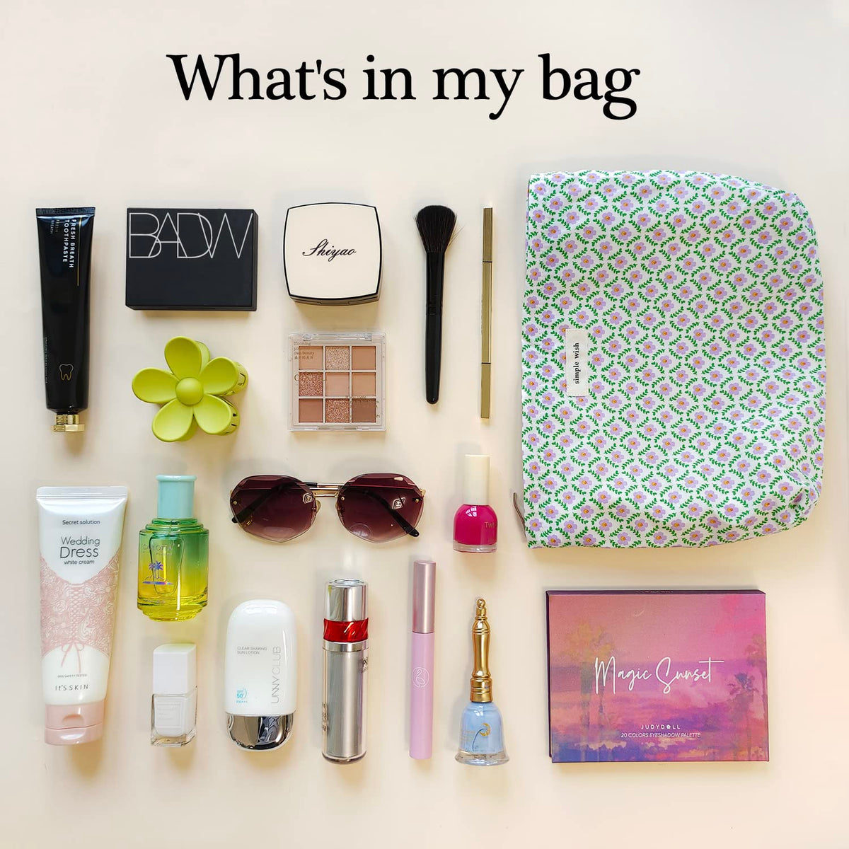 Trousse STARDW vue de côté avec motif floral