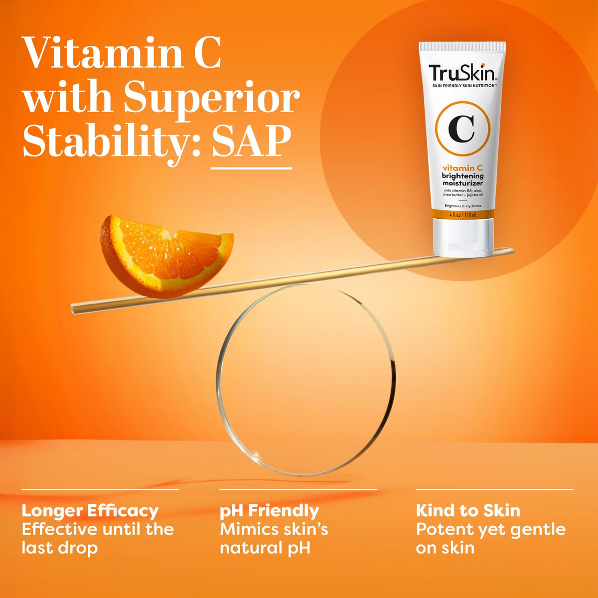 TruSkin Crème Visage Vitamine C 118g application sur peau