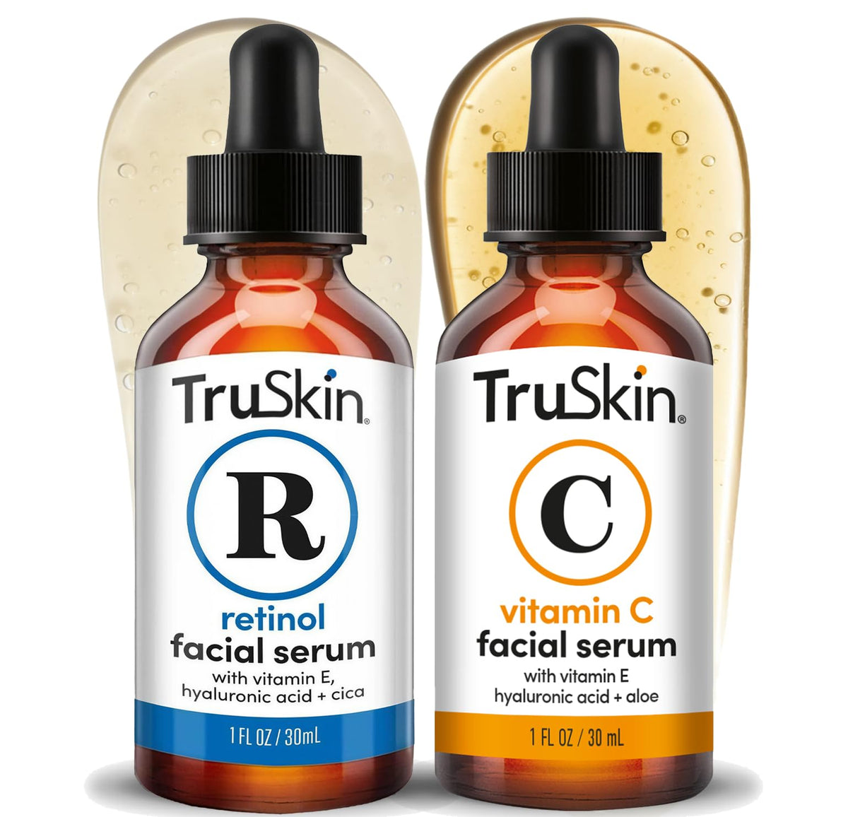 TruSkin Sérum Duo Visage - Vitamine C et Rétinol, présentation avant